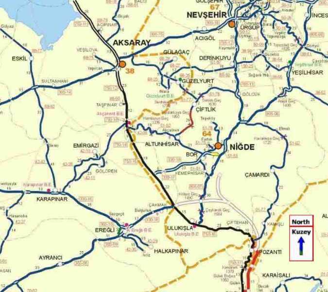 aksaray autoroutes plan