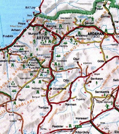 artvin route plan