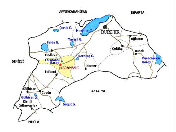 burdur plan les villes