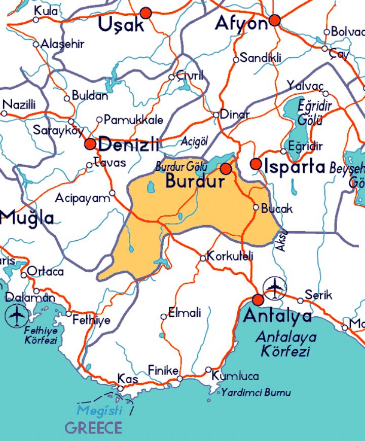 burdur ville plan