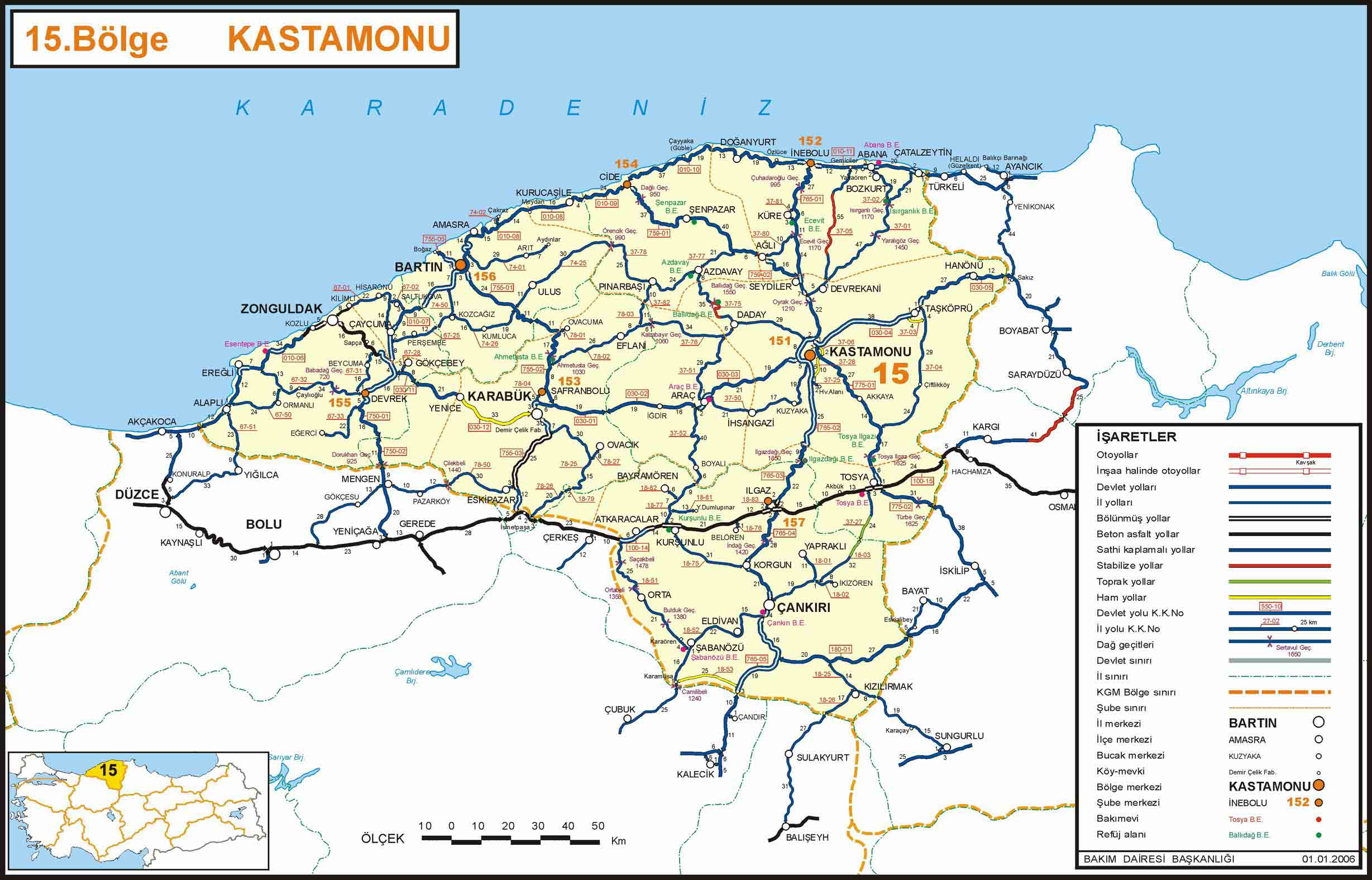 cankiri autoroutes plan