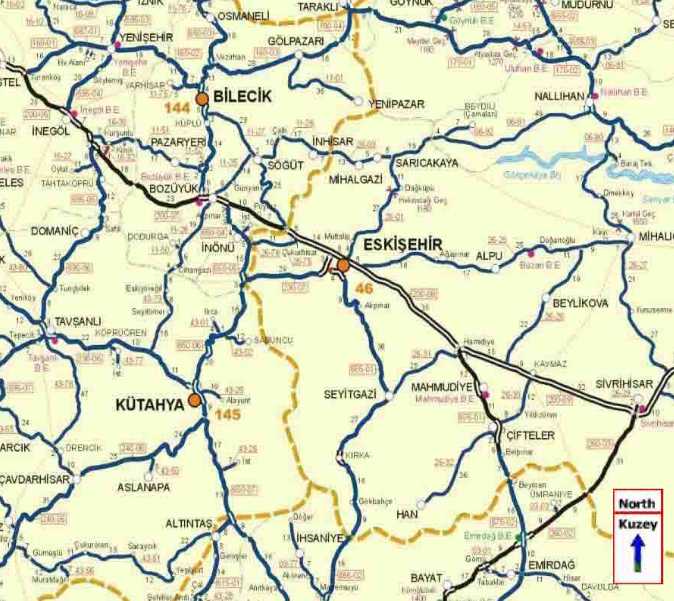 eskisehir autoroutes plan