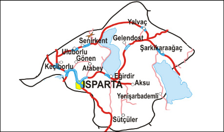 isparta ville plan