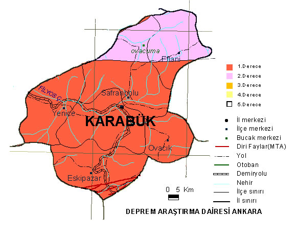 karabuk tremblement de terre plan