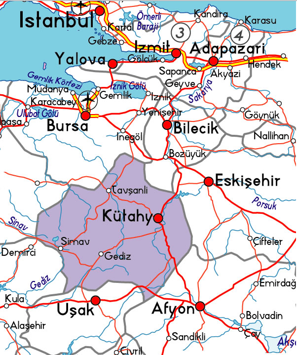 kutahya route plan