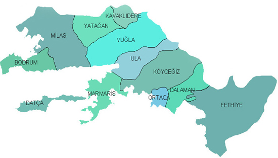 mugla les villes plan