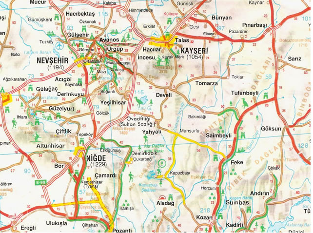 nevsehir route plan