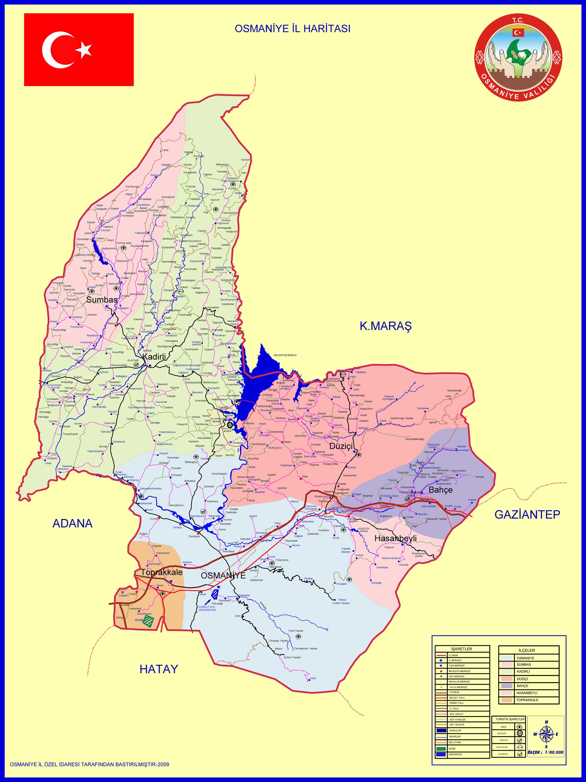 osmaniye administratif plan