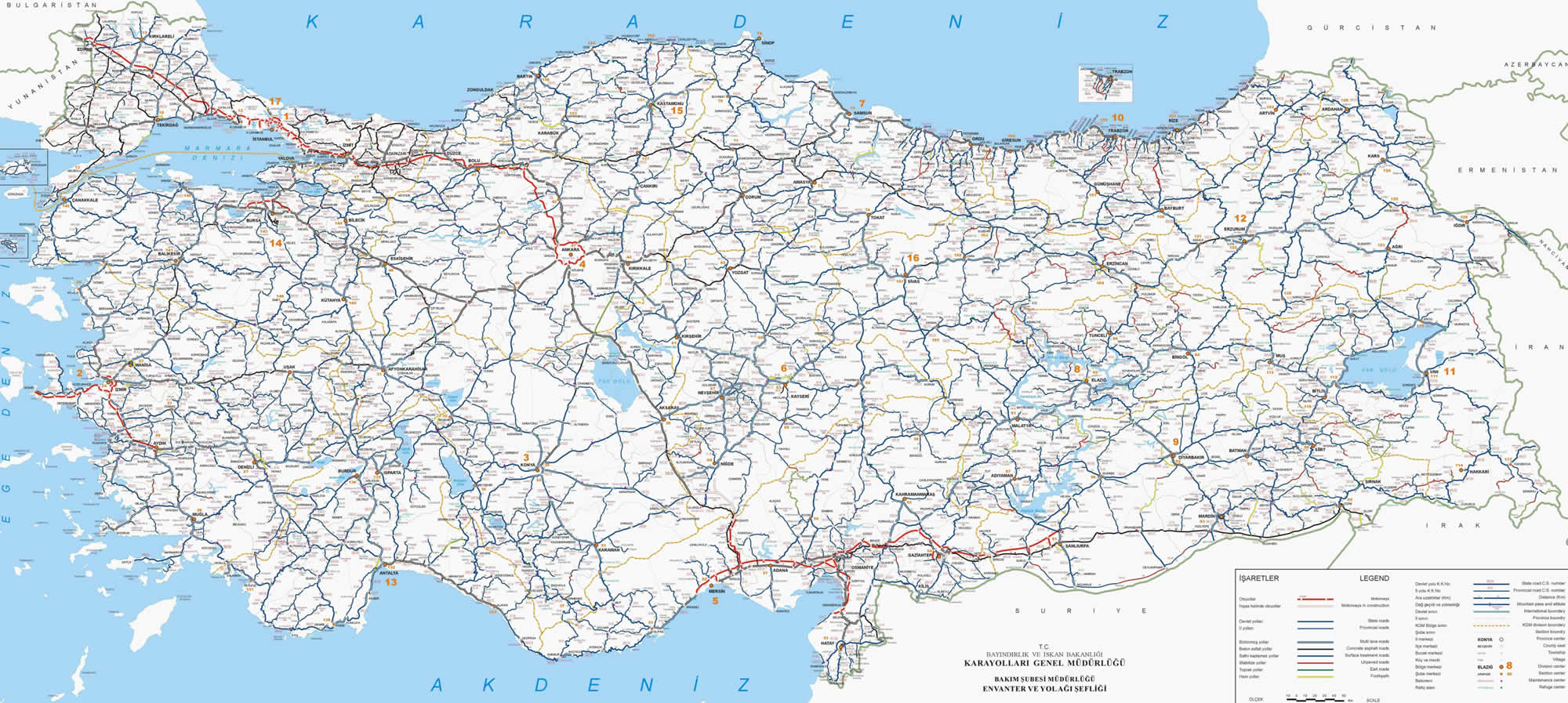 route cartes du turquie