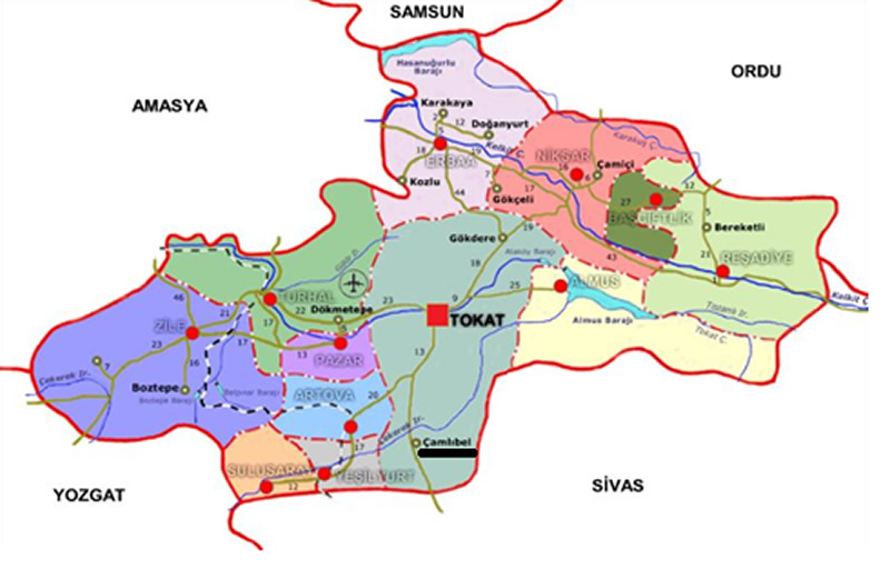 tokat villes plan