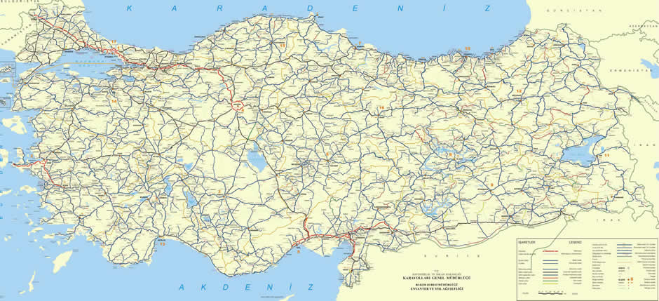 turquie carte autoroutes