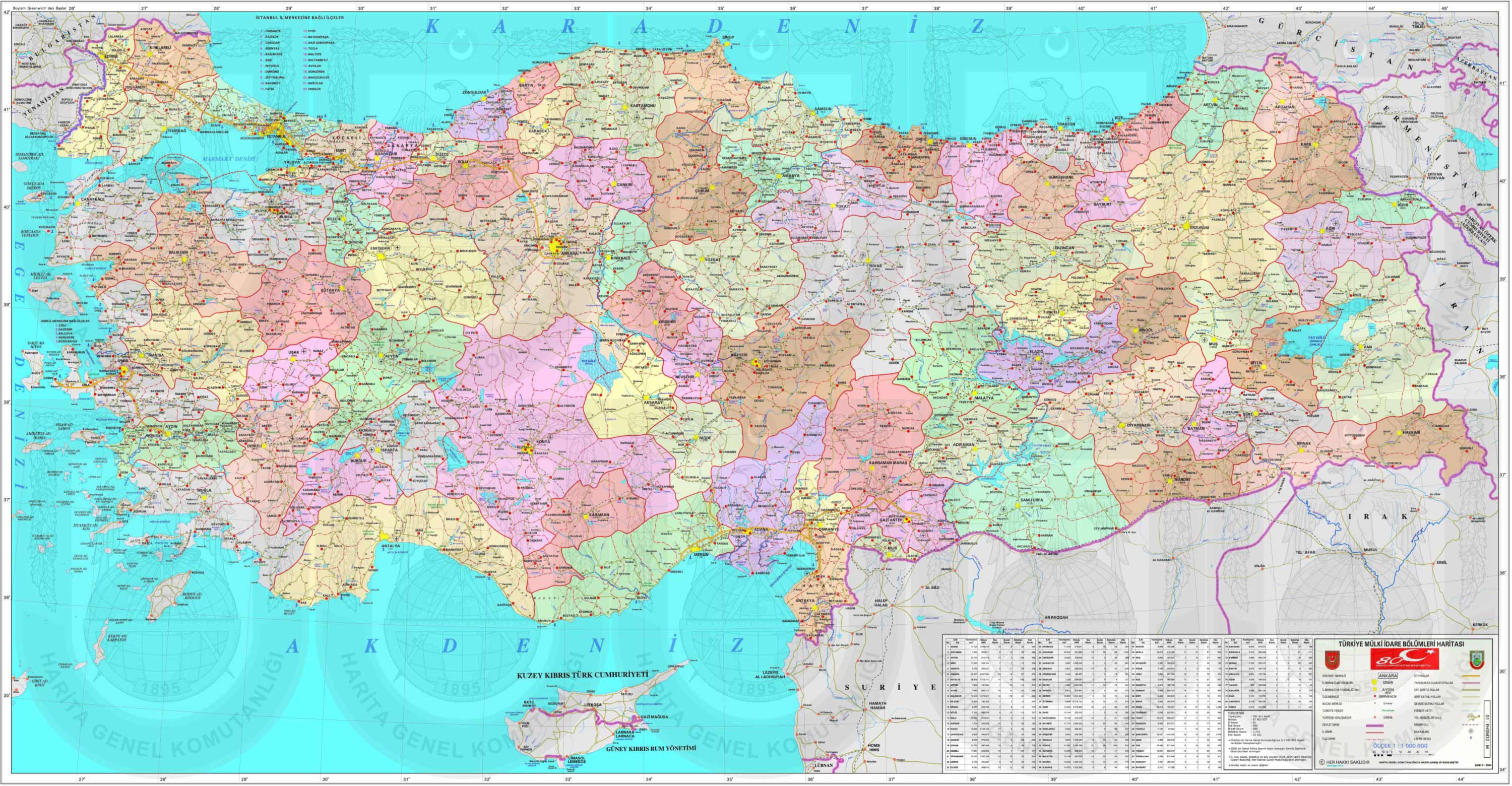 turquie politique carte