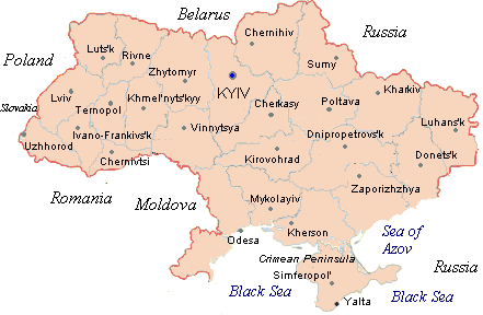 ukraine villes carte