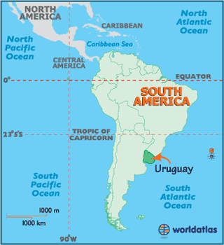sud amerique carte uruguay