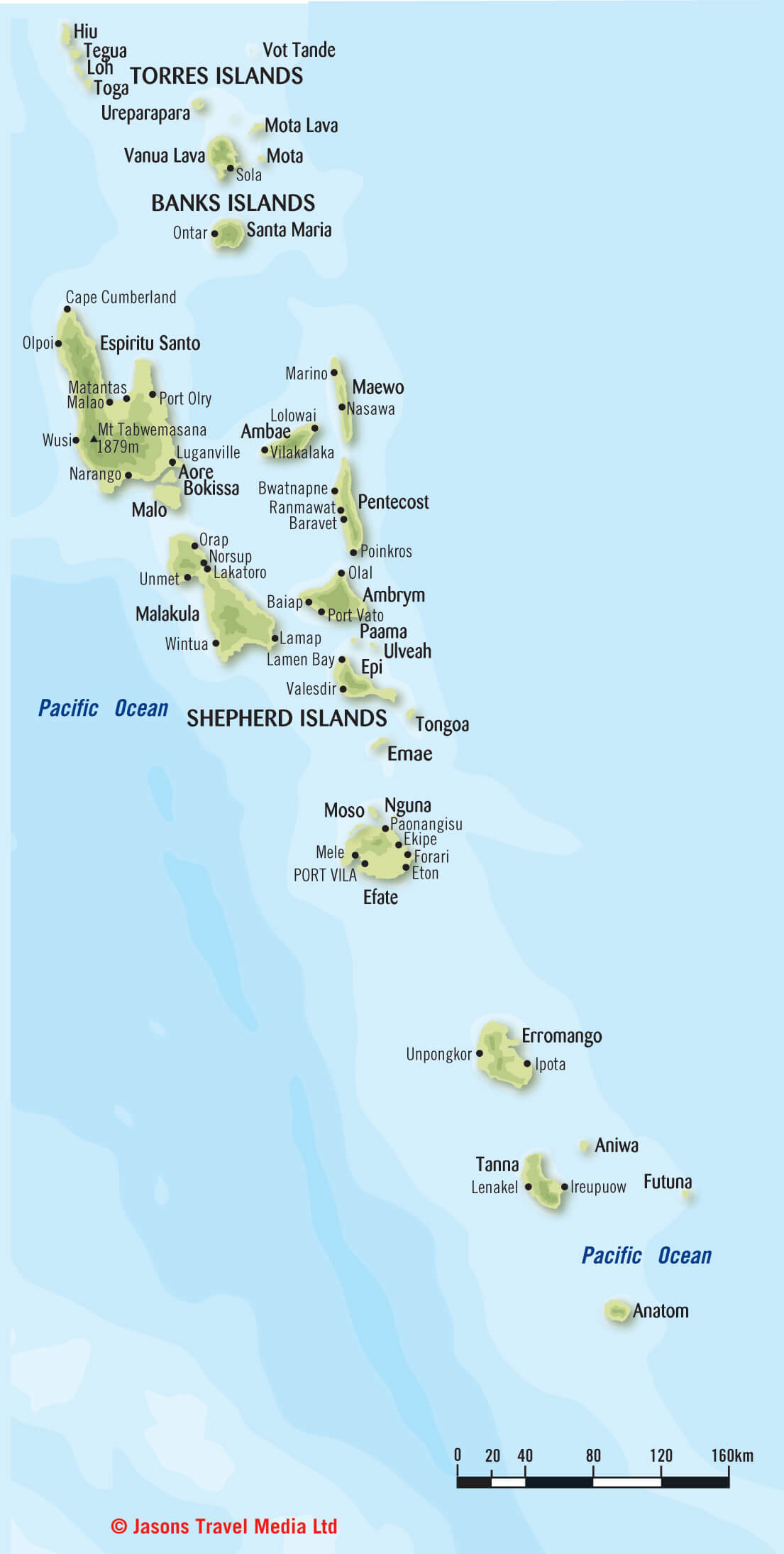 vanuatu physique carte