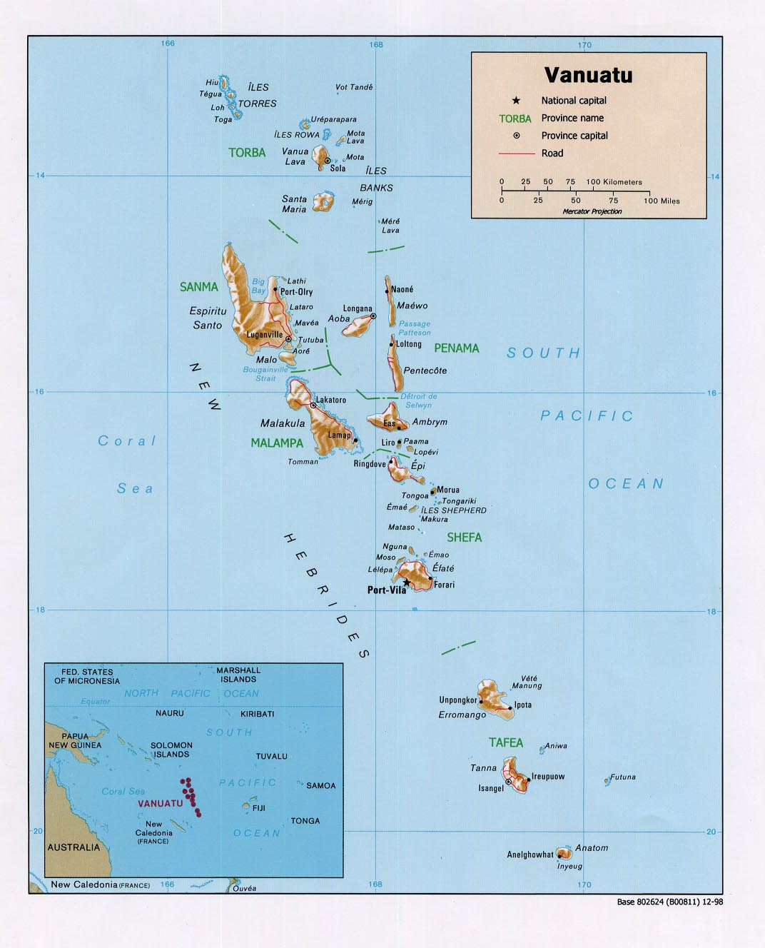 vanuatu soulagement carte