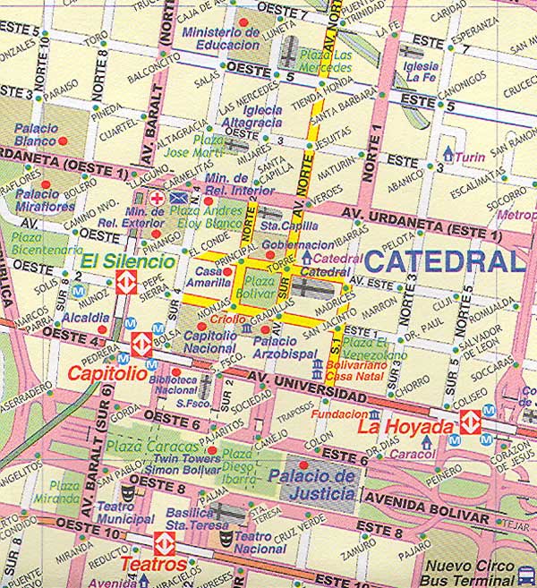 centre ville caracas plan