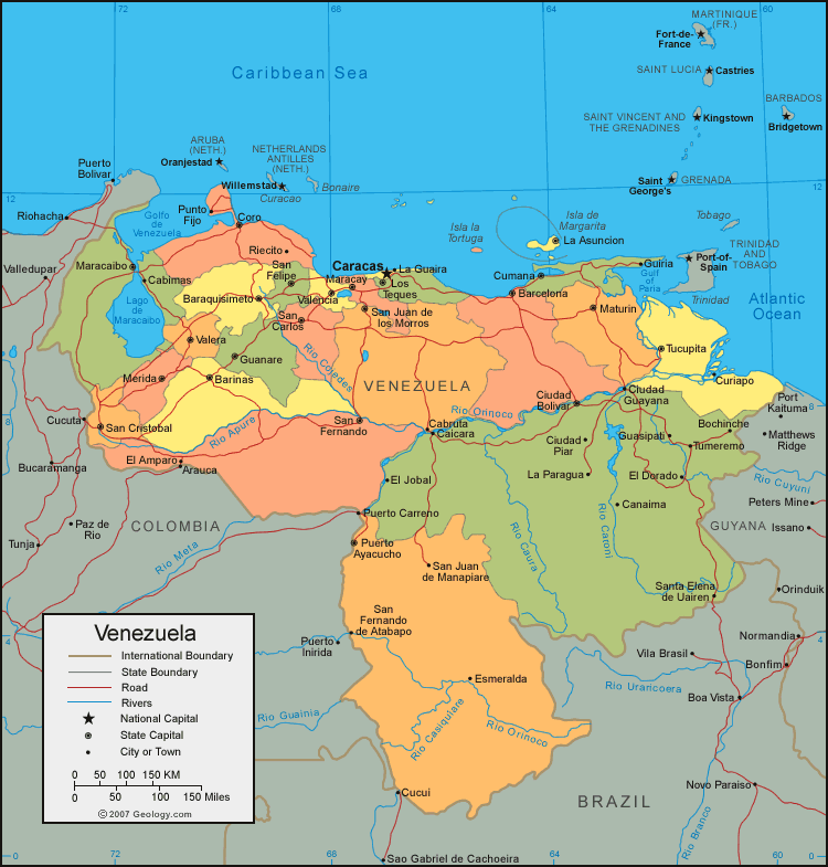 carte du Venezuela