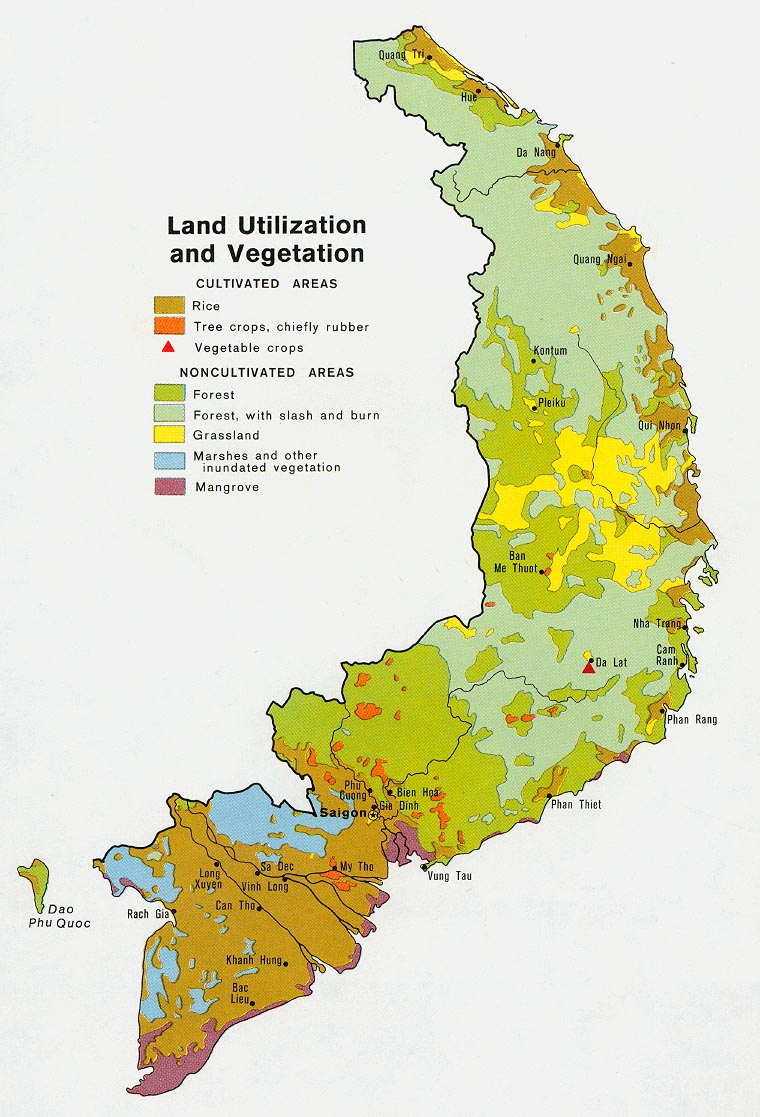 sud vietnam land carte