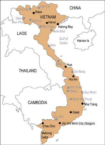 vietnam carte limites