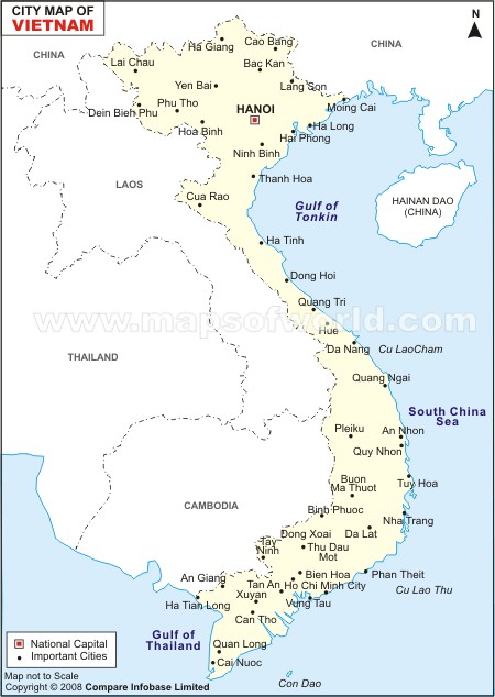 vietnam villes carte