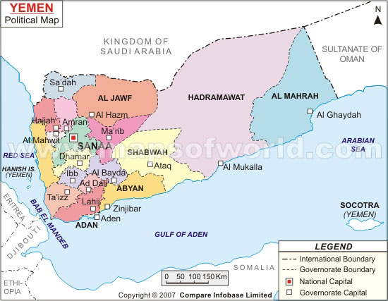 yemen politique carte