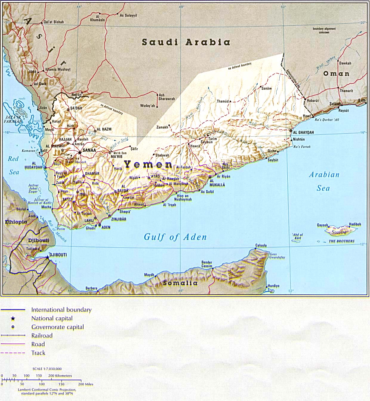 yemen soulagement carte