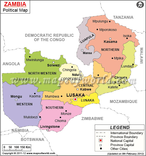 zambie politique carte