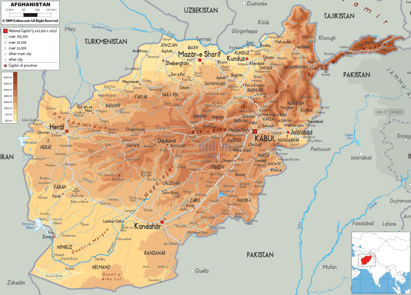 carte de afghanistan