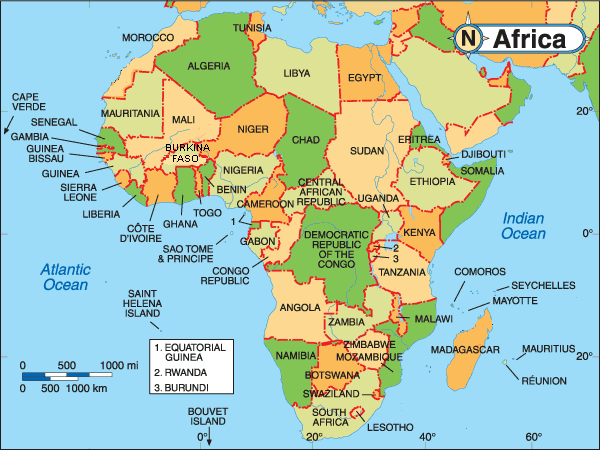 afrique politique carte