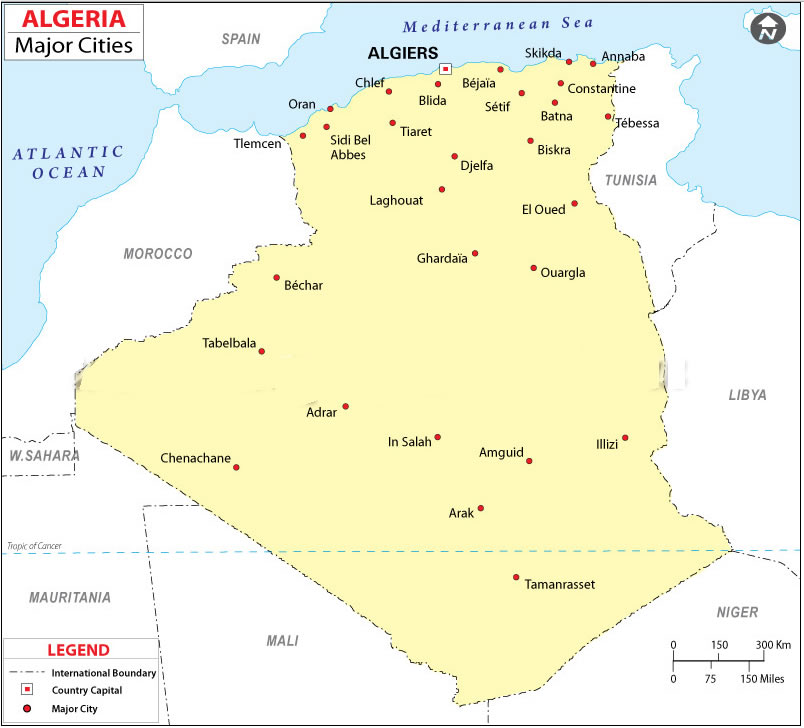 Carte de Algerie