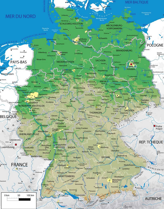 Carte de Allemagne