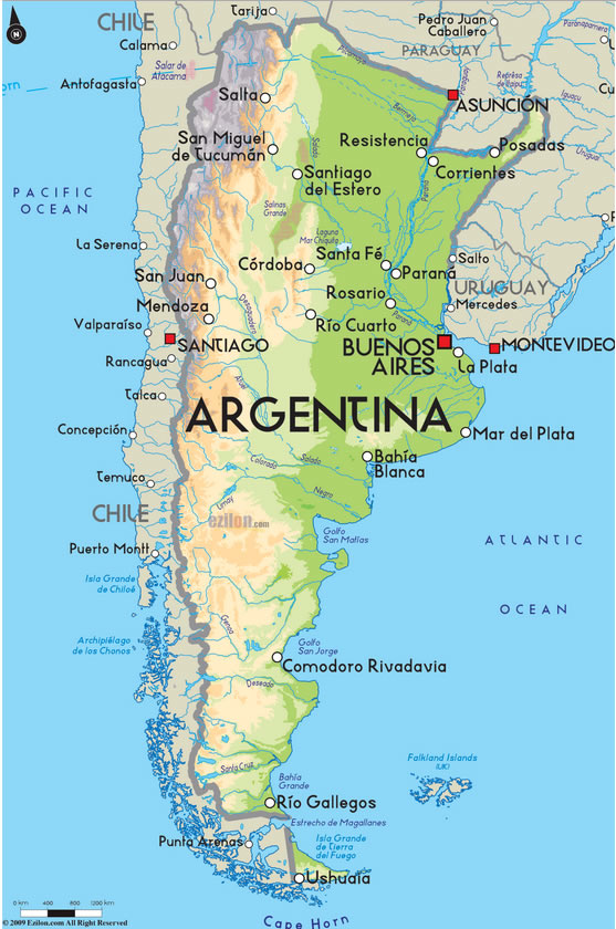 Carte de Argentine