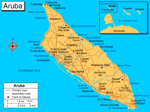 Carte de Aruba