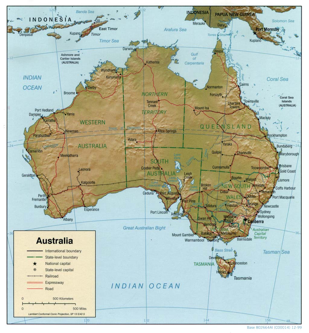 Carte de Australie