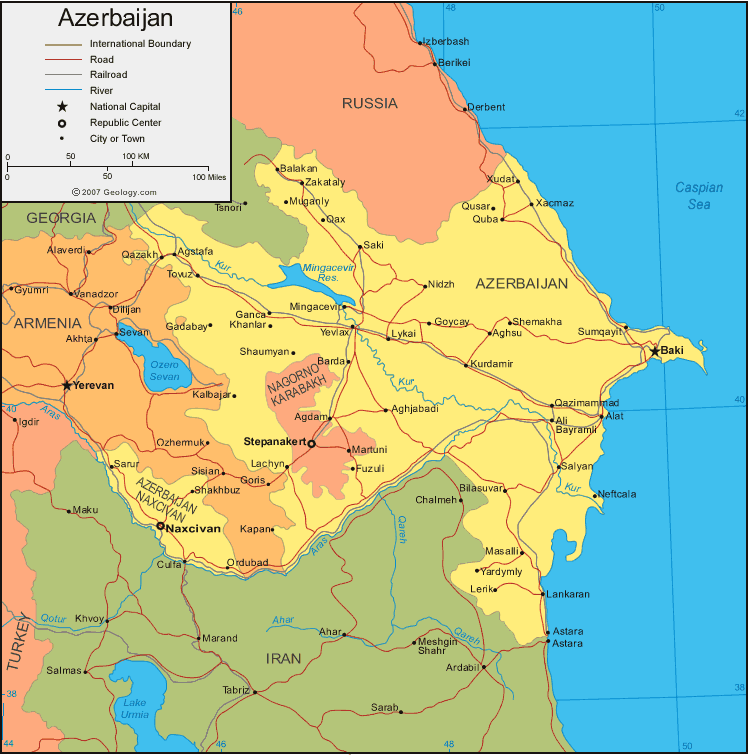 azerbaidjan politique carte