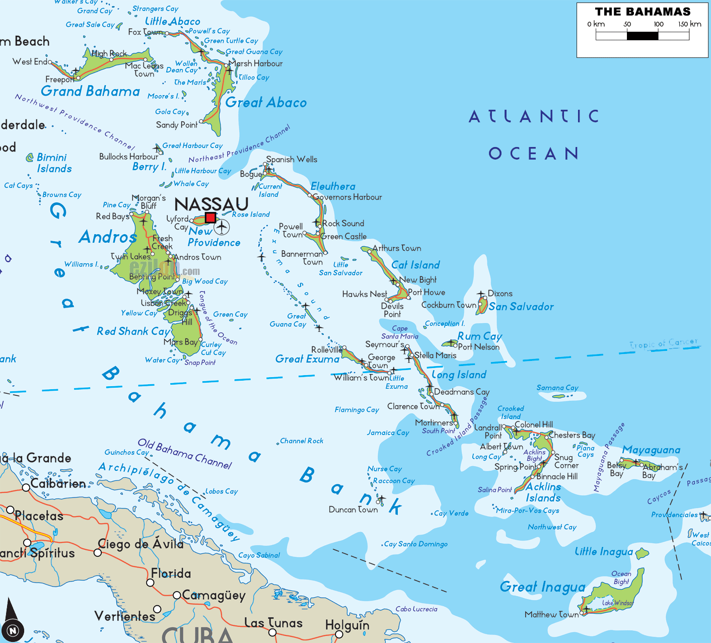 Bahamas politique carte