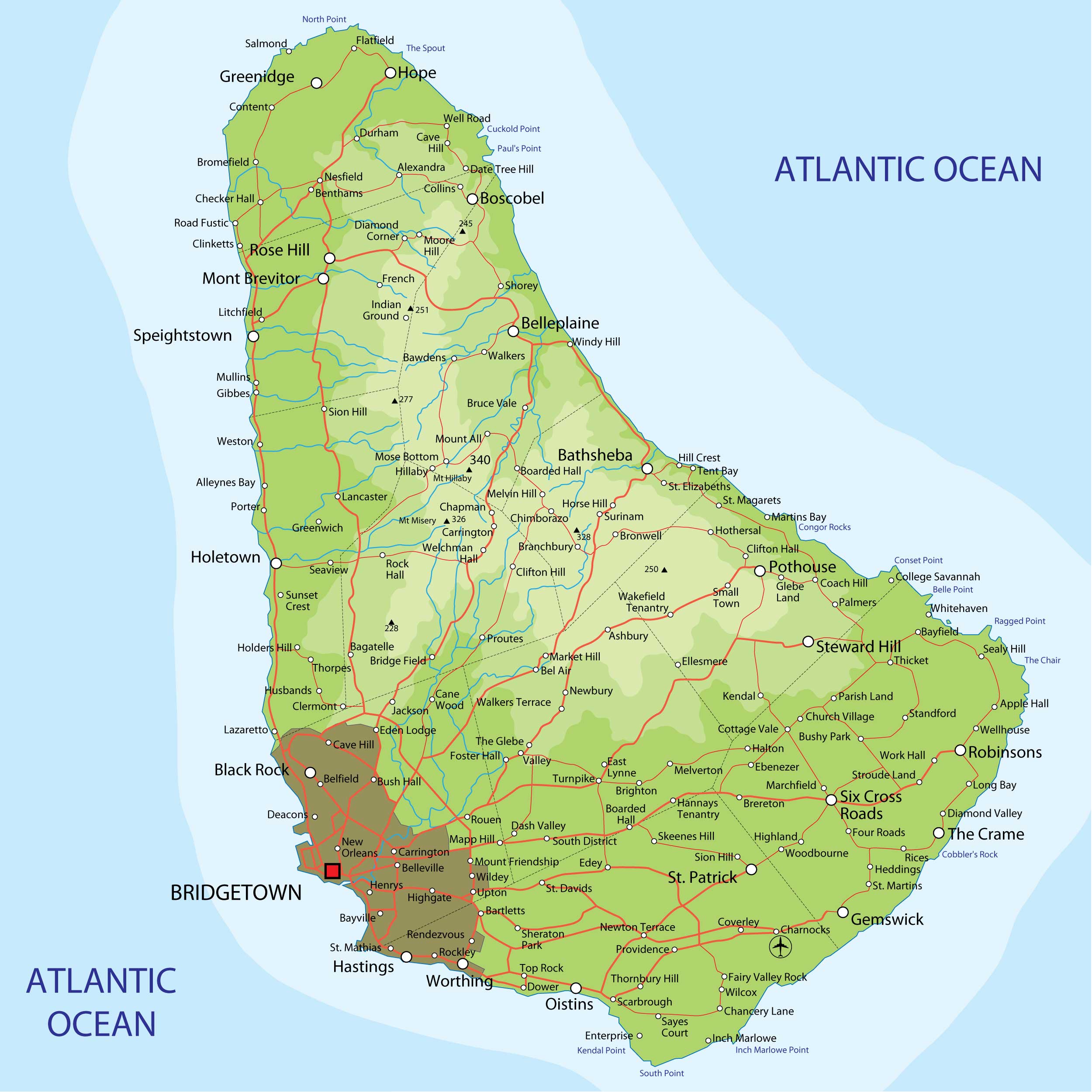 barbade politique carte