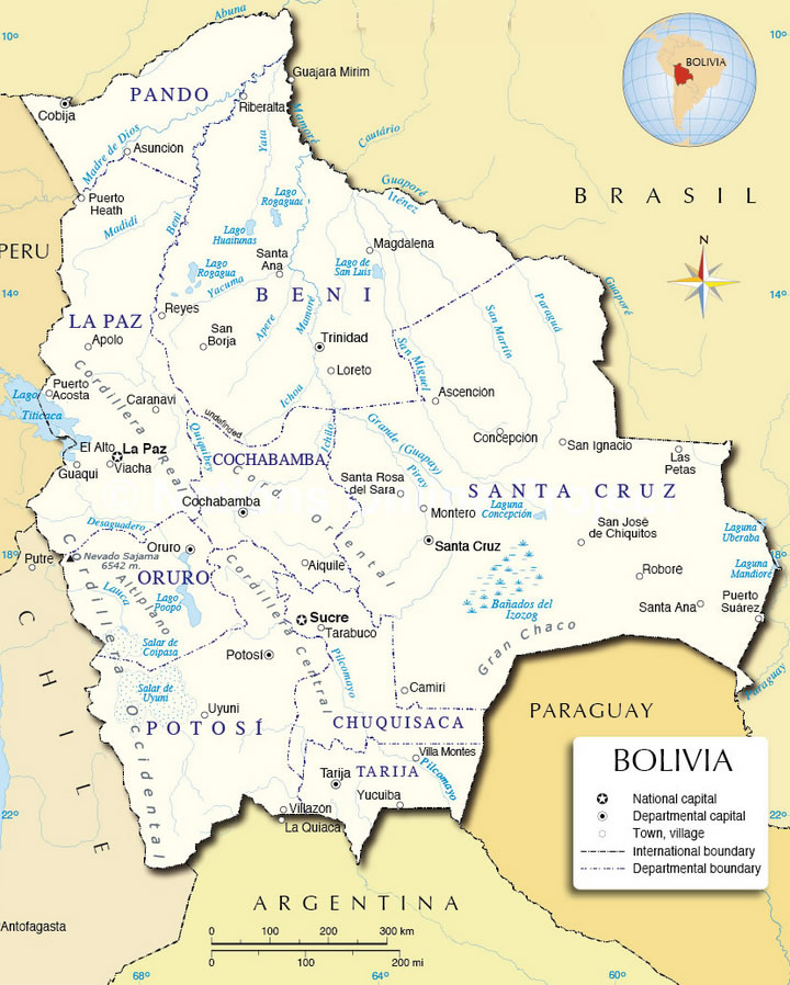 Carte de Bolivie