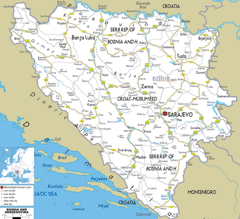 carte de bosnie herzegovine