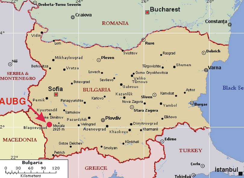 Carte de Bulgarie