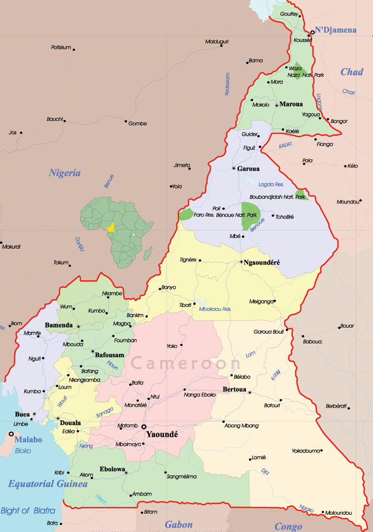 cameroun politique carte