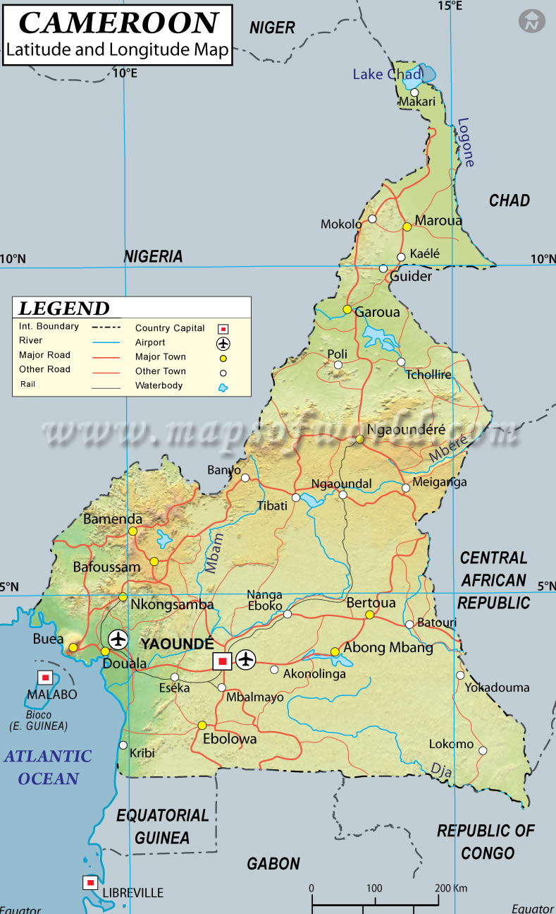 Carte de Cameroun