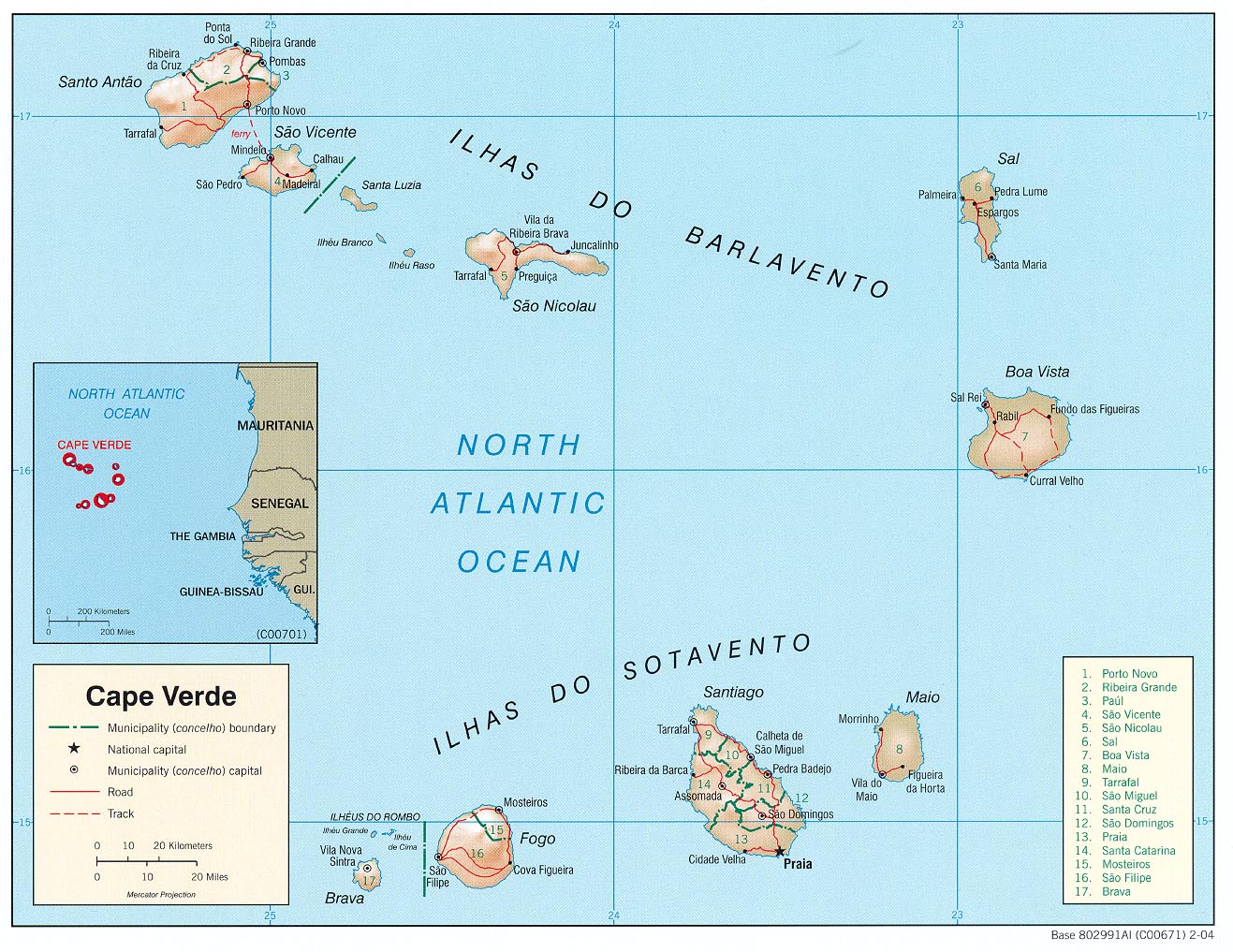 carte de Cap Vert