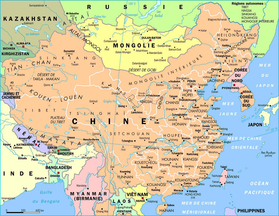 chine politique carte