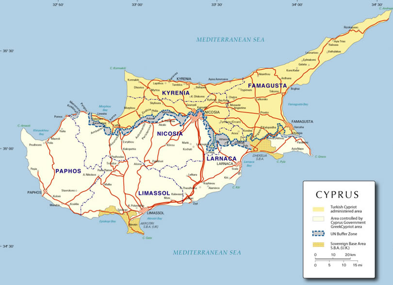 Carte de Chypre