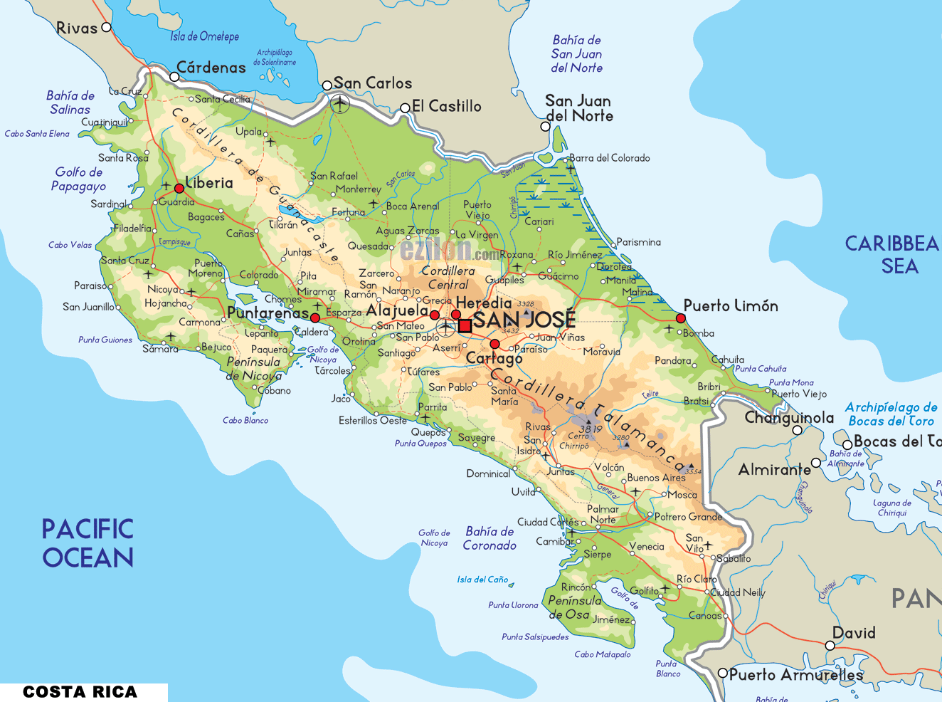 Costa Rica politique carte