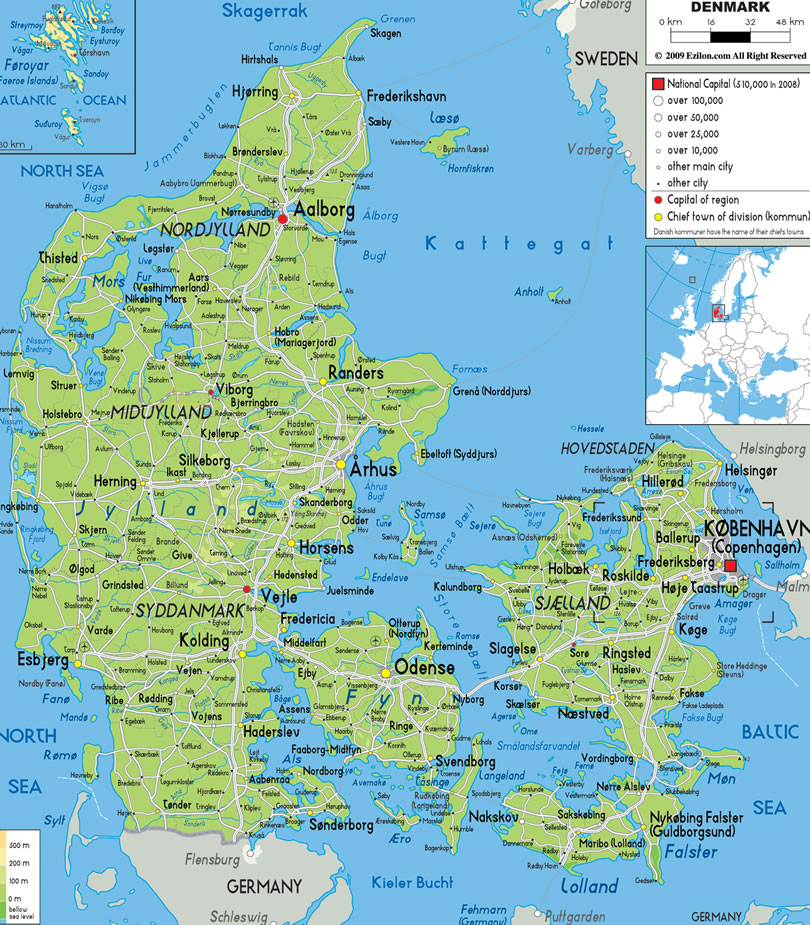 Carte de Danemark