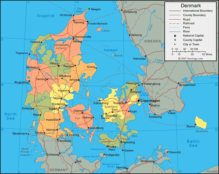 danemark politique carte