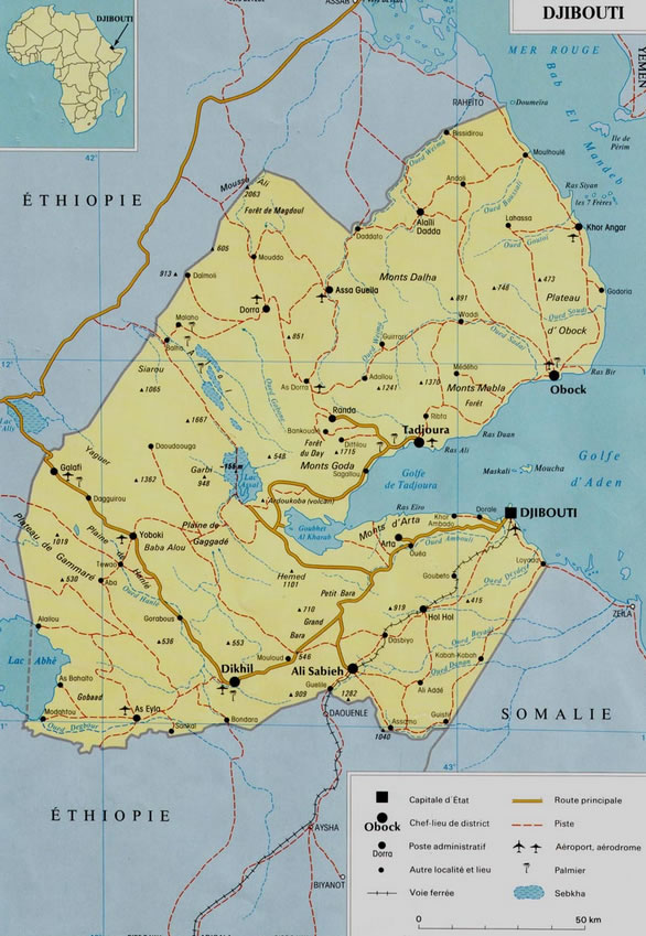 Carte de Djibouti